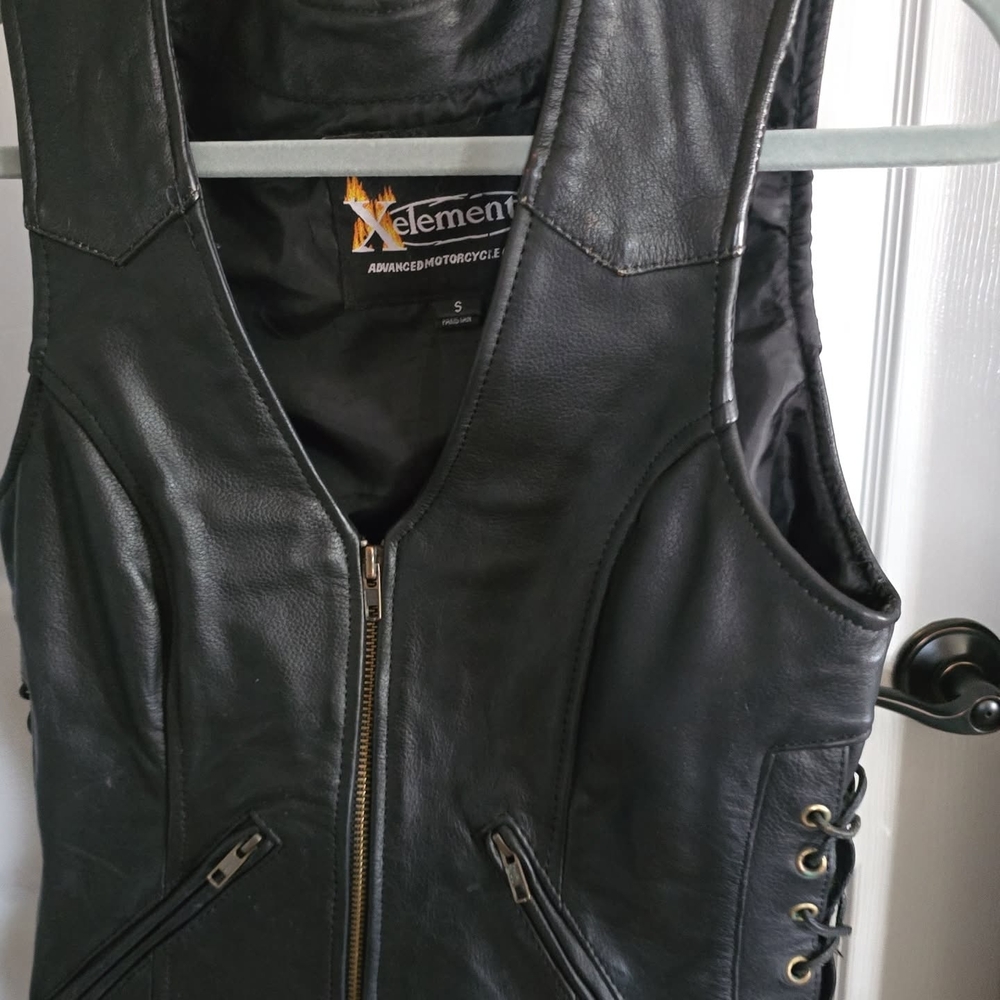 Element Black Leather Vest